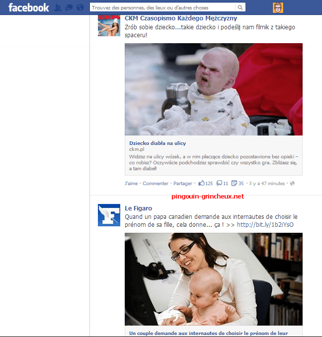 facebook et le bébé du diable sans prénom 