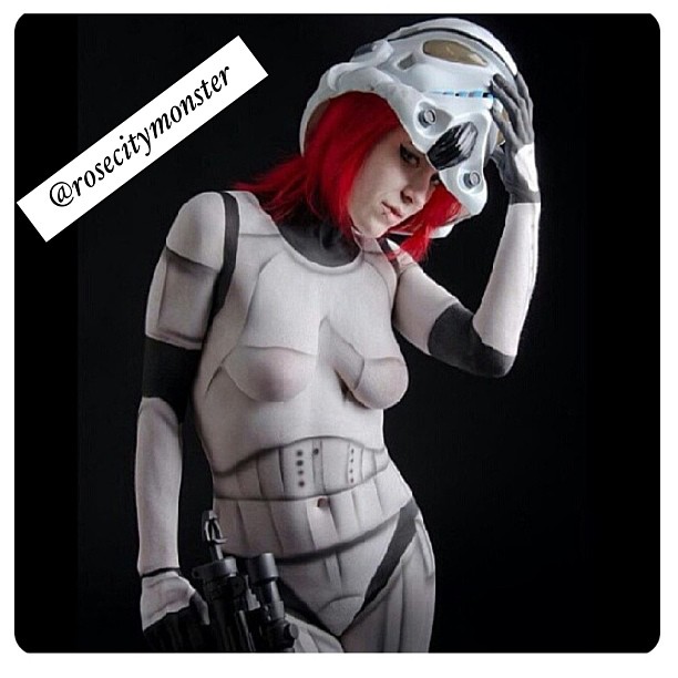 This beyond sexy #stormtrooper is the lovely miss @rosecitymonster and she's involved in all sorts of geek stuff! Show her love SW universe!